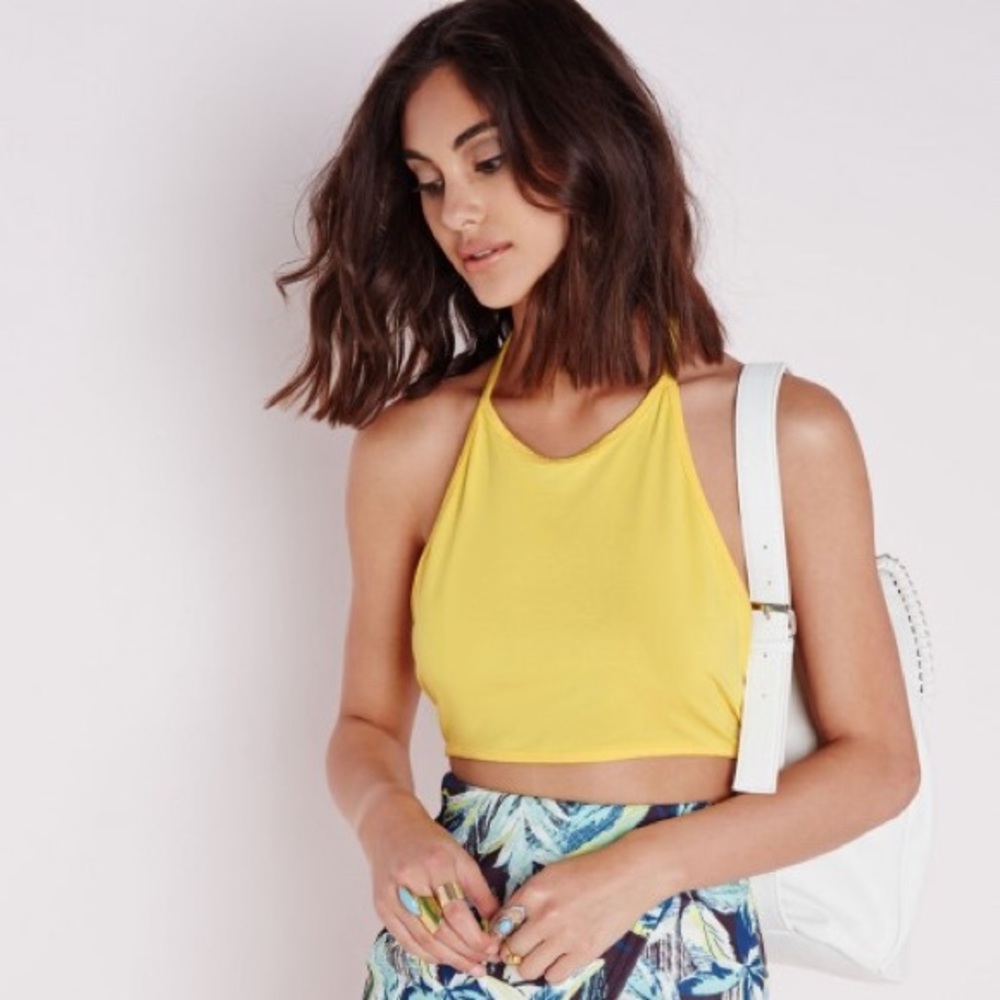 Missguided | Lemon Cropped Halter